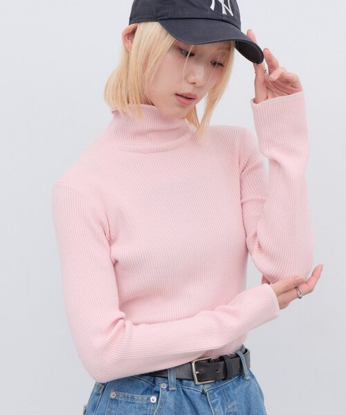 CIAOPANIC TYPY(チャオパニックティピー)の「∴【新色追加!】アンチピリング配色ステッチタートルニット(ニット/セーター・レディース・ブラック/ネイビー/グレー/ライトグレー/ピンク/グリーン系/キャメル/オフホワイト/ダークブラウン/カーキ/ブルー系その他4/ダークグリーン/レッド/レモンイエロー/ブルー/バイオレット・ONE SIZE)」の20枚目の写真
