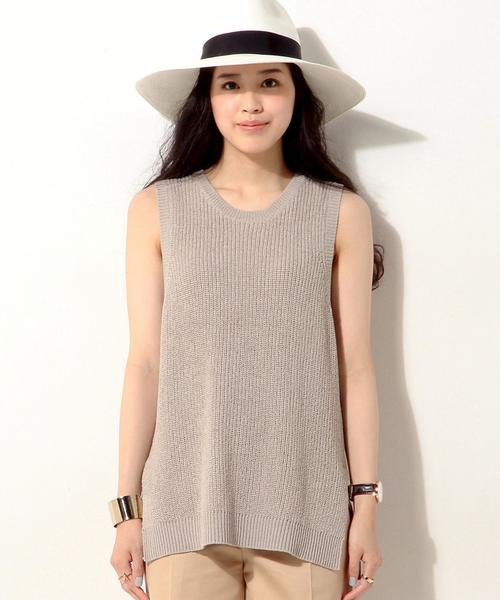 UNITED ARROWS（ユナイテッドアローズ）の「UWBT C/N スリット ベスト◆（ベスト・レディース・ホワイト/ライトグレー/ネイビー・FREE）」の19枚目の写真