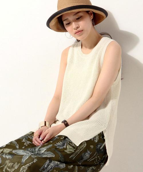 UNITED ARROWS（ユナイテッドアローズ）の「UWBT C/N スリット ベスト◆（ベスト・レディース・ホワイト/ライトグレー/ネイビー・FREE）」の10枚目の写真