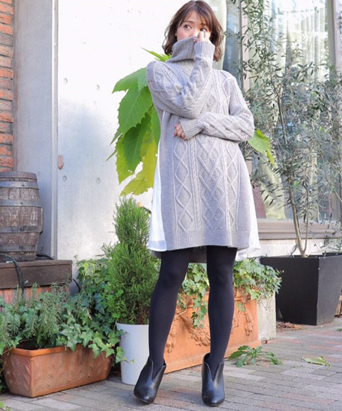 Mercuryduo マーキュリーデュオ の サイドプリーツケーブルニットワンピース ワンピース Wear