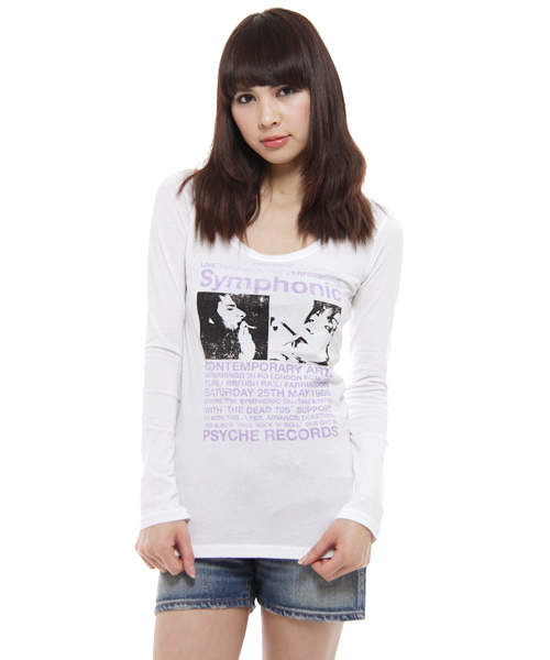 Jel'emets solo(ジェレメッツソロ)の「ShmphonicロンT(Tシャツ/カットソー・レディース・ホワイト/ブラック・SMALL/MEDIUM)」の2枚目の写真