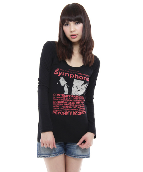 Jel'emets solo(ジェレメッツソロ)の「ShmphonicロンT(Tシャツ/カットソー・レディース・ホワイト/ブラック・SMALL/MEDIUM)」の1枚目の写真