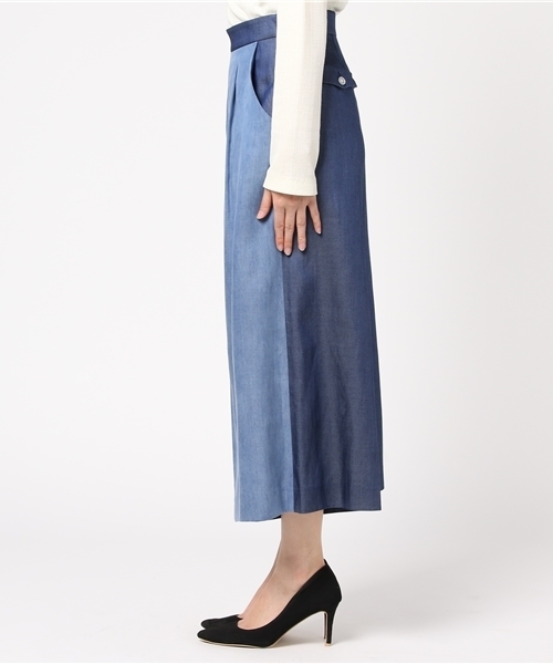 GUILD PRIME(ギルドプライム)の「【GUILD PRIME】WOMENS テンセルデニムタックワイドパンツ(その他パンツ・レディース・ブルー・34/36)」の3枚目の写真