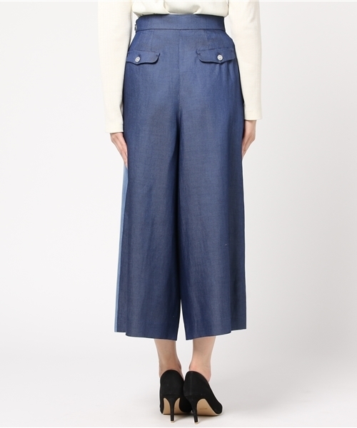 GUILD PRIME(ギルドプライム)の「【GUILD PRIME】WOMENS テンセルデニムタックワイドパンツ(その他パンツ・レディース・ブルー・34/36)」の4枚目の写真
