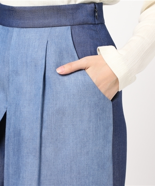 GUILD PRIME(ギルドプライム)の「【GUILD PRIME】WOMENS テンセルデニムタックワイドパンツ(その他パンツ・レディース・ブルー・34/36)」の6枚目の写真
