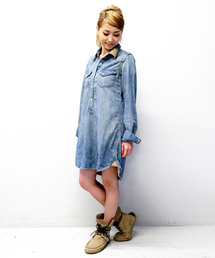 Ray BEAMS | REMI RELIEF×Ray BEAMS / 別注 デニム スタッズ ワンピース(ワンピース)