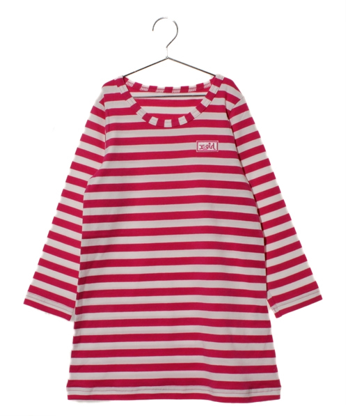 X-girl Stages(エックスガールステージス)の「STRIPE L/S DRESS (4T~6T)(ワンピース・キッズ・ブラック/ピンク/ネイビー・4T/5T/6T)」の3枚目の写真