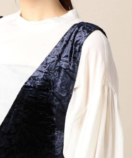 BEAUTY&YOUTH UNITED ARROWS（ビューティーアンドユースユナイテッドアローズ）の「BY クラッシュベルベットジャンパースカート ◆（ワンピース・レディース・イエロー/ネイビー・FREE）」の13枚目の写真