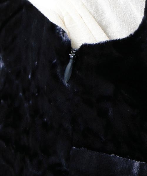 BEAUTY&YOUTH UNITED ARROWS（ビューティーアンドユースユナイテッドアローズ）の「BY クラッシュベルベットジャンパースカート ◆（ワンピース・レディース・イエロー/ネイビー・FREE）」の17枚目の写真