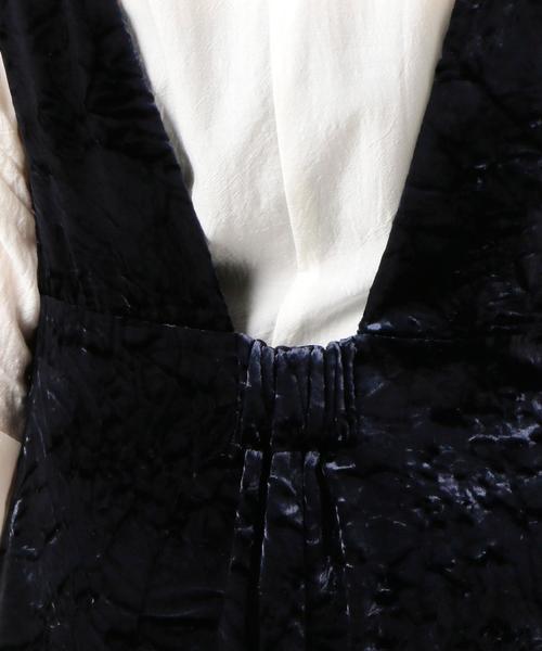 BEAUTY&YOUTH UNITED ARROWS（ビューティーアンドユースユナイテッドアローズ）の「BY クラッシュベルベットジャンパースカート ◆（ワンピース・レディース・イエロー/ネイビー・FREE）」の7枚目の写真