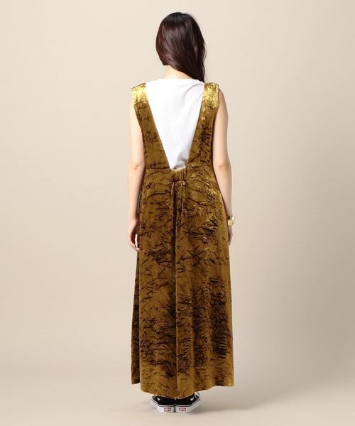 BEAUTY&YOUTH UNITED ARROWS（ビューティーアンドユースユナイテッドアローズ）の「BY クラッシュベルベットジャンパースカート ◆（ワンピース・レディース・イエロー/ネイビー・FREE）」の8枚目の写真