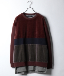 RAGEBLUE | ベロア/スウェット配色クルー/779450(スウェット)