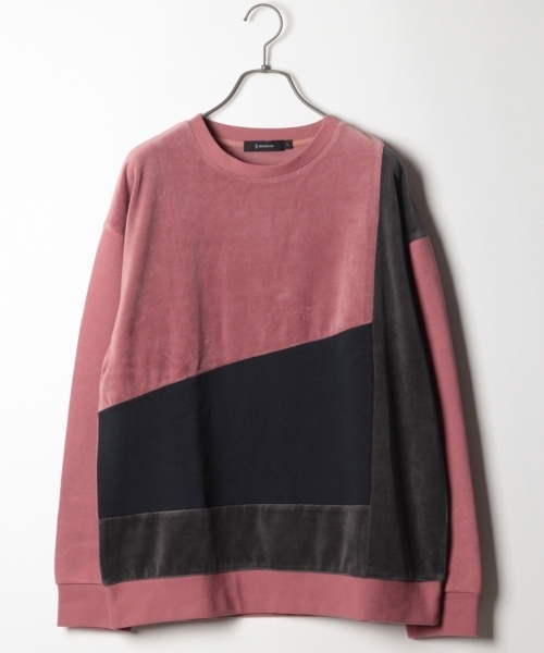 RAGEBLUE（レイジブルー）の「ベロア/スウェット配色クルー/774950（スウェット・メンズ・ネイビー/ブルー/ブラック/キャメル/レッド/ピンク・LARGE/MEDIUM/SMALL）」の6枚目の写真
