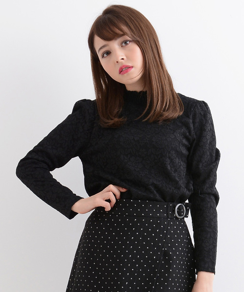 MAJESTIC LEGON(マジェスティックレゴン)の「シャーリングネックレースプルオーバー(Tシャツ/カットソー・レディース・ブラック/オフホワイト/アイボリー・SMALL/MEDIUM)」の1枚目の写真