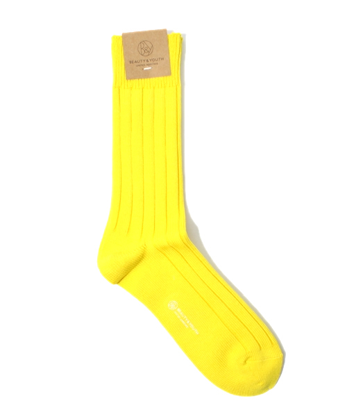 BEAUTY&YOUTH UNITED ARROWS（ビューティーアンドユースユナイテッドアローズ）の「BY ソリッド リブ レギュラーソックス 12fw◆（ソックス/靴下・メンズ・ホワイト/ブラック/レッド/ネイビー/イエロー/ケリー/ダークグリーン/パープル・FREE）」の7枚目の写真