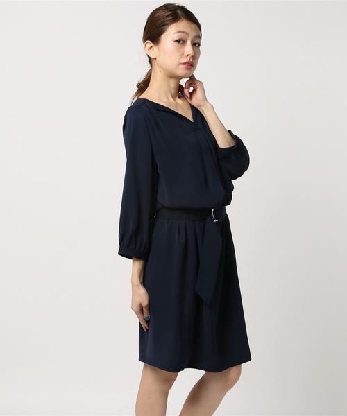 Fabulous Angela ファビュラスアンジェラ の ラペル衿dカンベルト付とろみワンピース ワンピース Wear