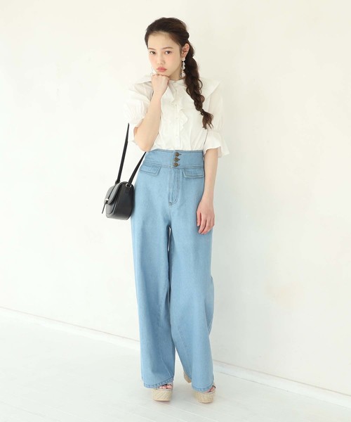 one after another NICE CLAUP（ワンアフターアナザーナイスクラップ）の「マリンデニムパンツ（デニムパンツ・レディース・ネイビー/ブルー・SMALL/MEDIUM）」の4枚目の写真