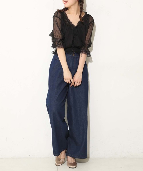 one after another NICE CLAUP（ワンアフターアナザーナイスクラップ）の「マリンデニムパンツ（デニムパンツ・レディース・ネイビー/ブルー・SMALL/MEDIUM）」の15枚目の写真