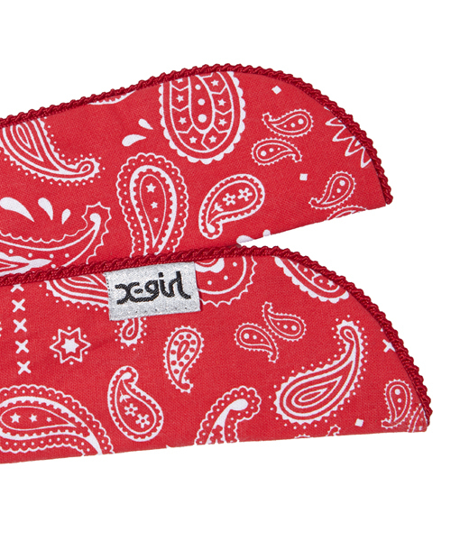 X-girl（エックスガール）の「BANDANA HAIR BAND（ヘアバンド・レディース・レッド/ネイビー・ONE SIZE）」の4枚目の写真