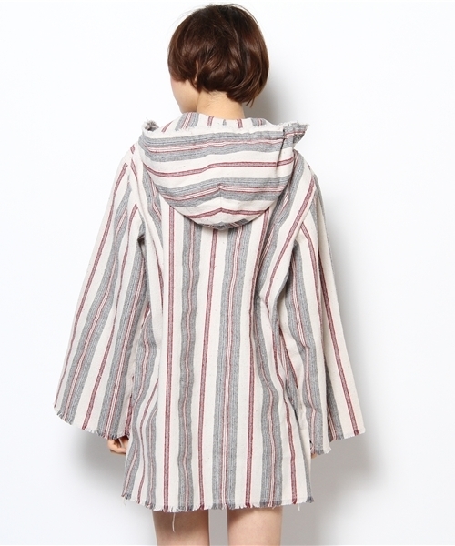 goa(ゴア)の「シーチングストライププルオーバー(パーカー・レディース・ホワイト/レッド・FREE)」の5枚目の写真