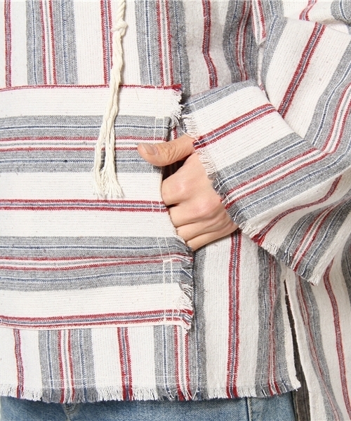 goa(ゴア)の「シーチングストライププルオーバー(パーカー・レディース・ホワイト/レッド・FREE)」の8枚目の写真