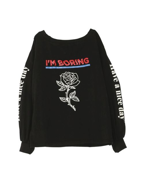 jouetie(ジュエティ)の「ルーズネックローズロンT(Tシャツ/カットソー・レディース・オフホワイト/ブラック/ピンク/ブルー・MEDIUM)」の11枚目の写真