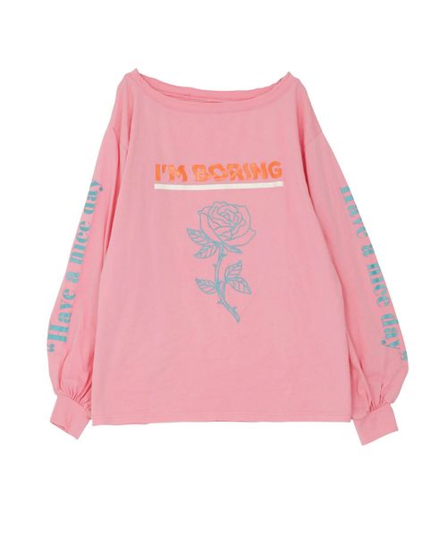 jouetie(ジュエティ)の「ルーズネックローズロンT(Tシャツ/カットソー・レディース・オフホワイト/ブラック/ピンク/ブルー・MEDIUM)」の10枚目の写真
