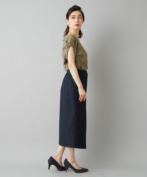RIVE DROITE（リヴドロワ）の「綿ダブルクロスナロースカート（スカート・レディース・ネイビー/グリーン/キャメル・S/M/L/34/36/38）」の12枚目の写真