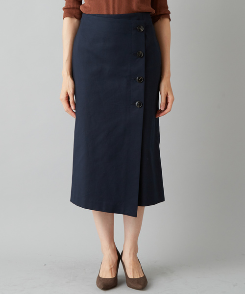 RIVE DROITE（リヴドロワ）の「綿ダブルクロスナロースカート（スカート・レディース・ネイビー/グリーン/キャメル・S/M/L/34/36/38）」の13枚目の写真