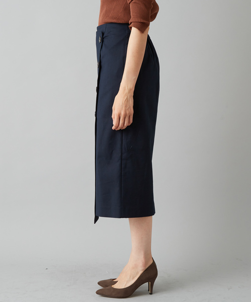 RIVE DROITE（リヴドロワ）の「綿ダブルクロスナロースカート（スカート・レディース・ネイビー/グリーン/キャメル・S/M/L/34/36/38）」の14枚目の写真