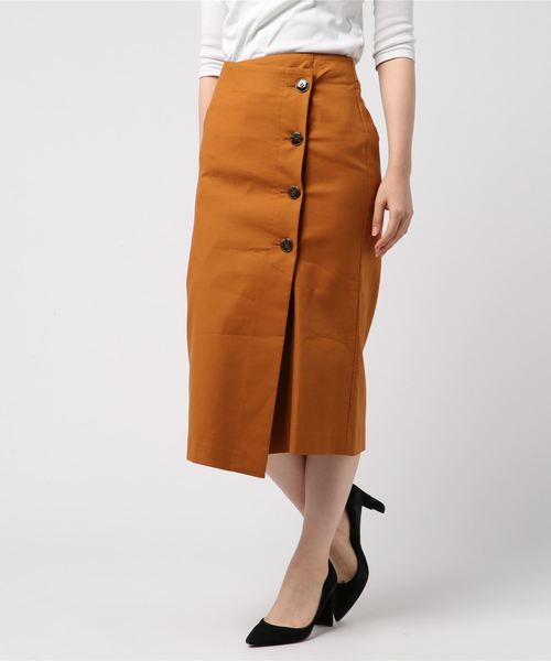 RIVE DROITE（リヴドロワ）の「綿ダブルクロスナロースカート（スカート・レディース・ネイビー/グリーン/キャメル・S/M/L/34/36/38）」の3枚目の写真