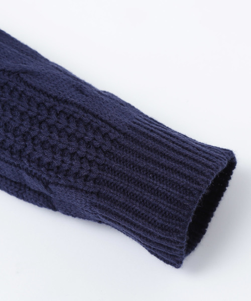 MONO-MART(モノマート)の「オーバーサイズフィッシャーマンケーブル編みモックネックニットセーター(ニット/セーター・メンズ・キャメル/ワイン/チャコール/テラコッタ/ブラック/ベージュ/ネイビー/アイボリー/カーキオリーブ/杢グレー/ブラウン/グリーン・FREE)」の16枚目の写真