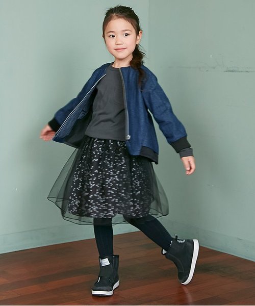 Otonato（オトナト）の「切り替えボリュームブルゾン（ノーカラージャケット・キッズ・ピンク/インディゴブルー・90/100/110/120/80/130/95/140）」の9枚目の写真