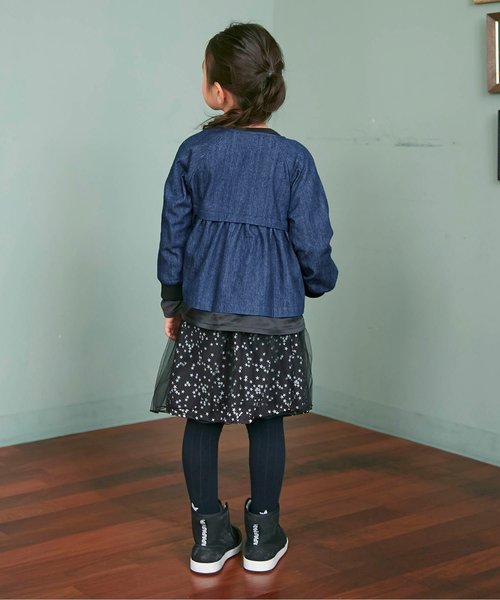 Otonato（オトナト）の「切り替えボリュームブルゾン（ノーカラージャケット・キッズ・ピンク/インディゴブルー・90/100/110/120/80/130/95/140）」の10枚目の写真