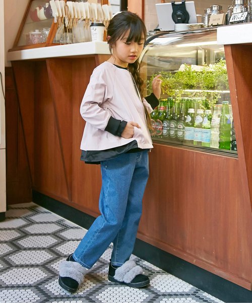 Otonato（オトナト）の「切り替えボリュームブルゾン（ノーカラージャケット・キッズ・ピンク/インディゴブルー・90/100/110/120/80/130/95/140）」の11枚目の写真