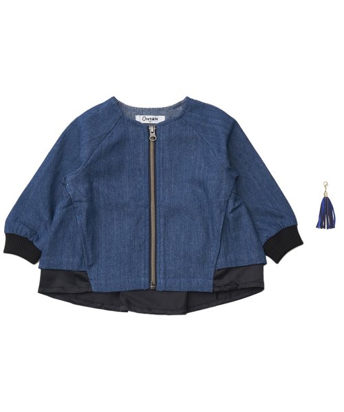 Otonato（オトナト）の「切り替えボリュームブルゾン（ノーカラージャケット・キッズ・ピンク/インディゴブルー・90/100/110/120/80/130/95/140）」の13枚目の写真