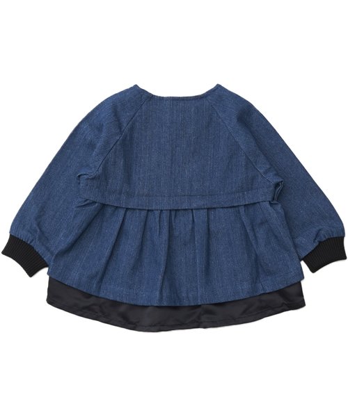 Otonato（オトナト）の「切り替えボリュームブルゾン（ノーカラージャケット・キッズ・ピンク/インディゴブルー・90/100/110/120/80/130/95/140）」の16枚目の写真