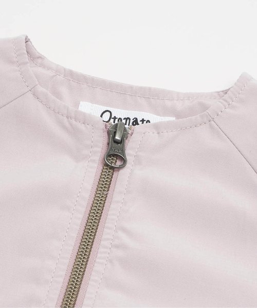 Otonato（オトナト）の「切り替えボリュームブルゾン（ノーカラージャケット・キッズ・ピンク/インディゴブルー・90/100/110/120/80/130/95/140）」の4枚目の写真