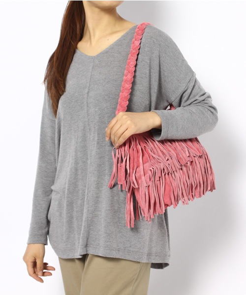 laule'a sunny side store(ラウレアサニーサイドストア)の「フリンジショルダーBag(ショルダーバッグ・レディース・ターコイズブルー/キャメル/ピンク・FREE)」の4枚目の写真