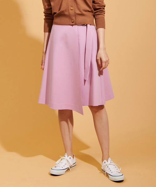 The Virgnia（ザ ヴァージニア）の「サイドベルトラップスカート（スカート・レディース・ブラック/ラベンダー・36/38）」の2枚目の写真