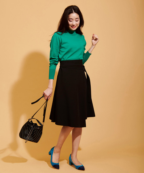 The Virgnia（ザ ヴァージニア）の「サイドベルトラップスカート（スカート・レディース・ブラック/ラベンダー・36/38）」の9枚目の写真