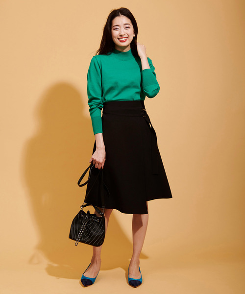 The Virgnia（ザ ヴァージニア）の「サイドベルトラップスカート（スカート・レディース・ブラック/ラベンダー・36/38）」の5枚目の写真