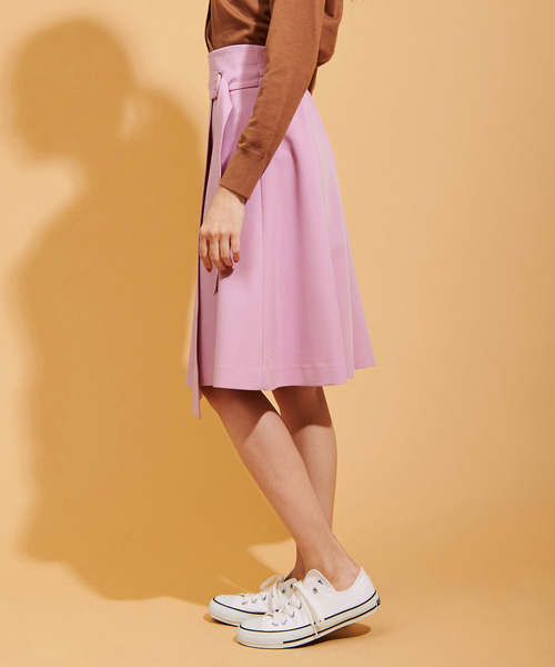 The Virgnia（ザ ヴァージニア）の「サイドベルトラップスカート（スカート・レディース・ブラック/ラベンダー・36/38）」の3枚目の写真