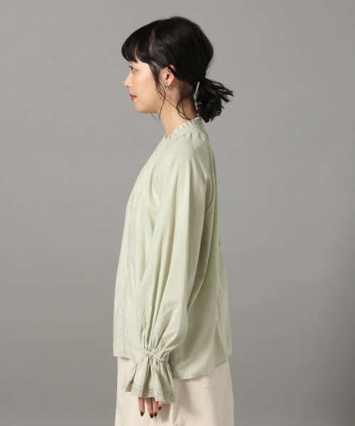 LOWRYS FARM（ローリーズファーム）の「スタンドレースブラウス　826444（シャツ/ブラウス・レディース・ブラック/オフホワイト/ブルー/ミント・FREE）」の5枚目の写真