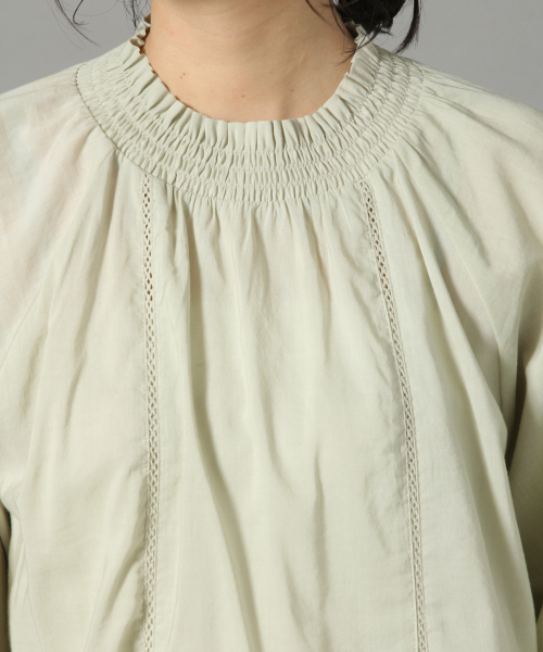 LOWRYS FARM（ローリーズファーム）の「スタンドレースブラウス　826444（シャツ/ブラウス・レディース・ブラック/オフホワイト/ブルー/ミント・FREE）」の7枚目の写真