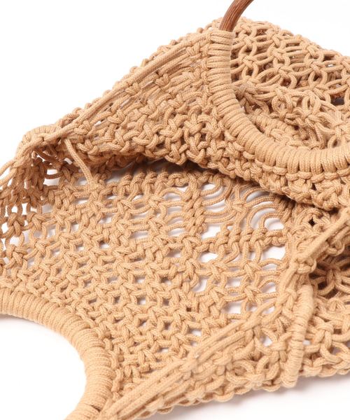 fifth(フィフス)の「ウッドハンドルかぎ編みバッグ(ハンドバッグ・レディース・オフホワイト/キャメル・FREE)」の12枚目の写真