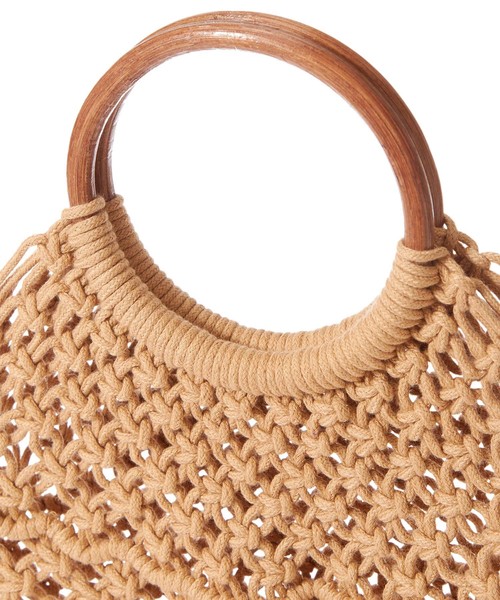 fifth(フィフス)の「ウッドハンドルかぎ編みバッグ(ハンドバッグ・レディース・オフホワイト/キャメル・FREE)」の10枚目の写真