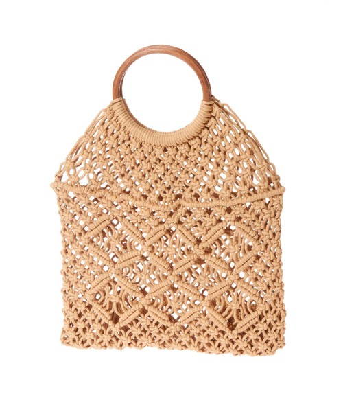 fifth(フィフス)の「ウッドハンドルかぎ編みバッグ(ハンドバッグ・レディース・オフホワイト/キャメル・FREE)」の6枚目の写真