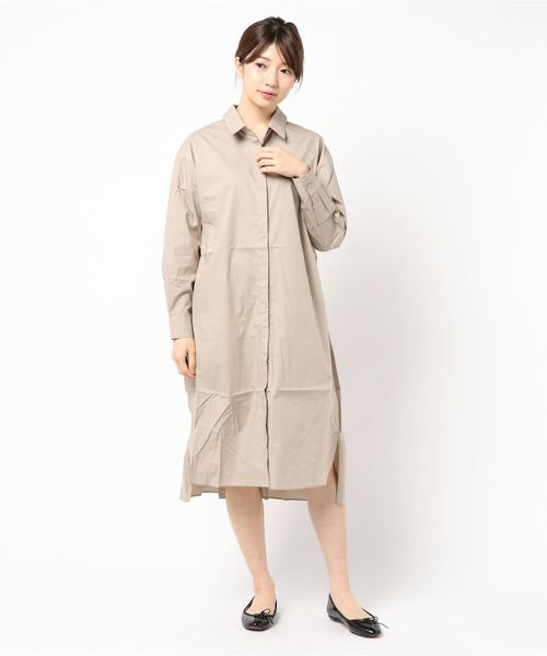 Editt by YECCA VECCA（エディットバイイェッカヴェッカ）の「・バックシャーリングシャツワンピース（ワンピース・レディース・ホワイト/ベージュ/カーキ・FREE）」の2枚目の写真