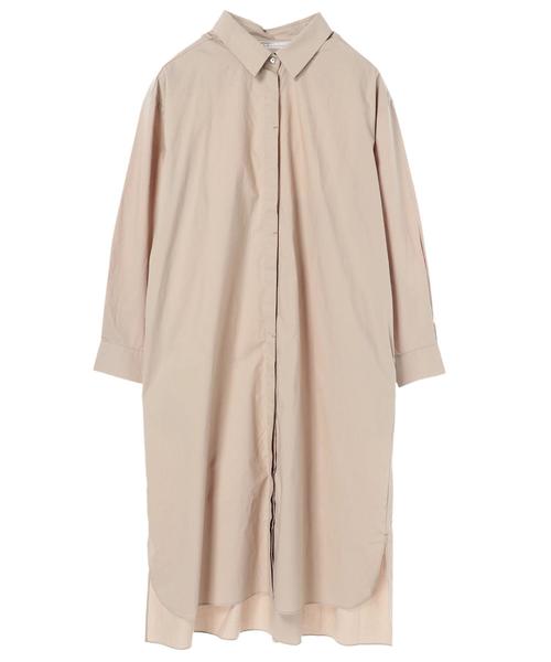 Editt by YECCA VECCA（エディットバイイェッカヴェッカ）の「・バックシャーリングシャツワンピース（ワンピース・レディース・ホワイト/ベージュ/カーキ・FREE）」の4枚目の写真